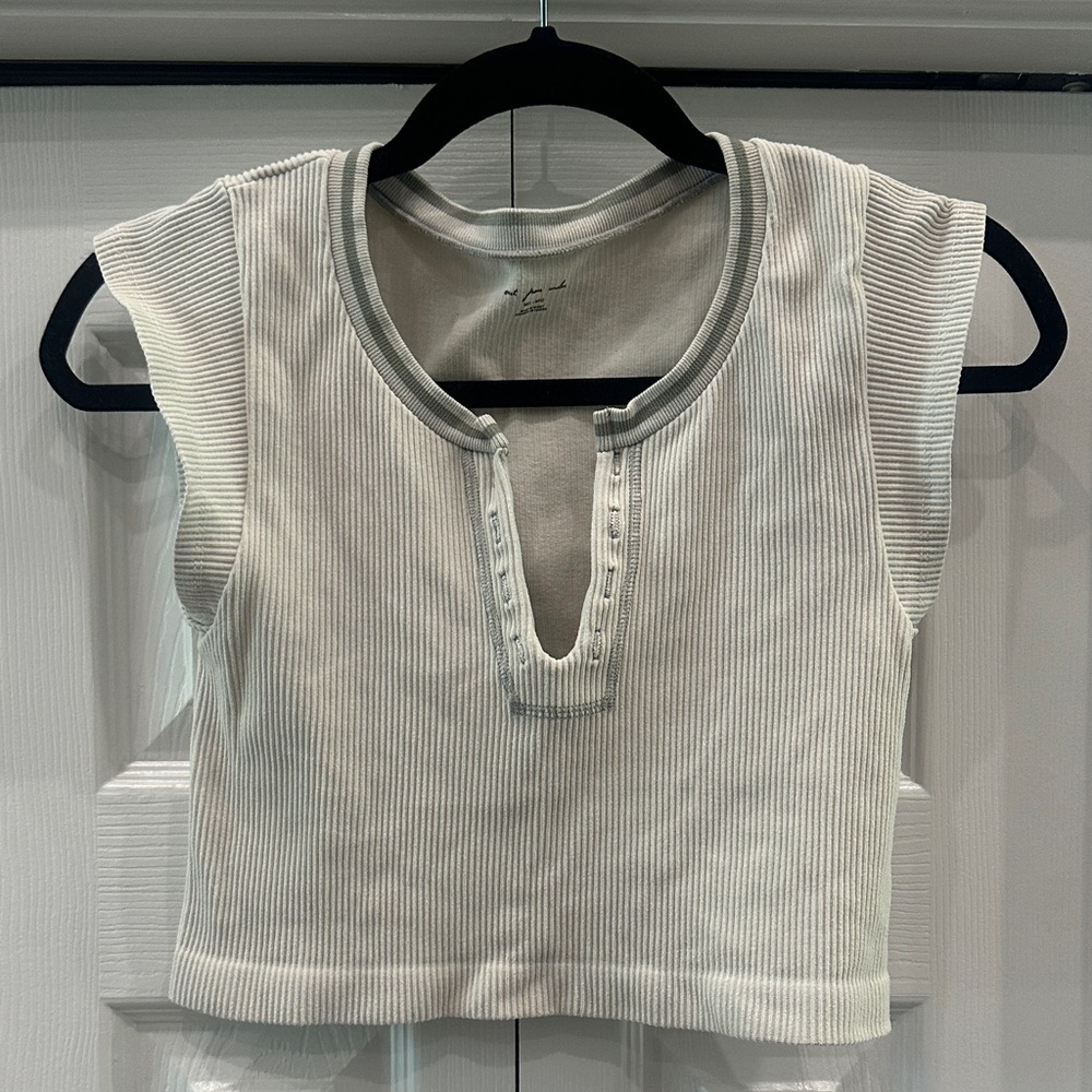 Urban Outfitters Cream Ribbed Top